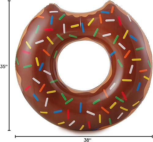 Miniatura 2 de rhinomaster Play Gourmet Donut piscina inflable tube-novelty flotante Flotador de alimentos, Chocolate