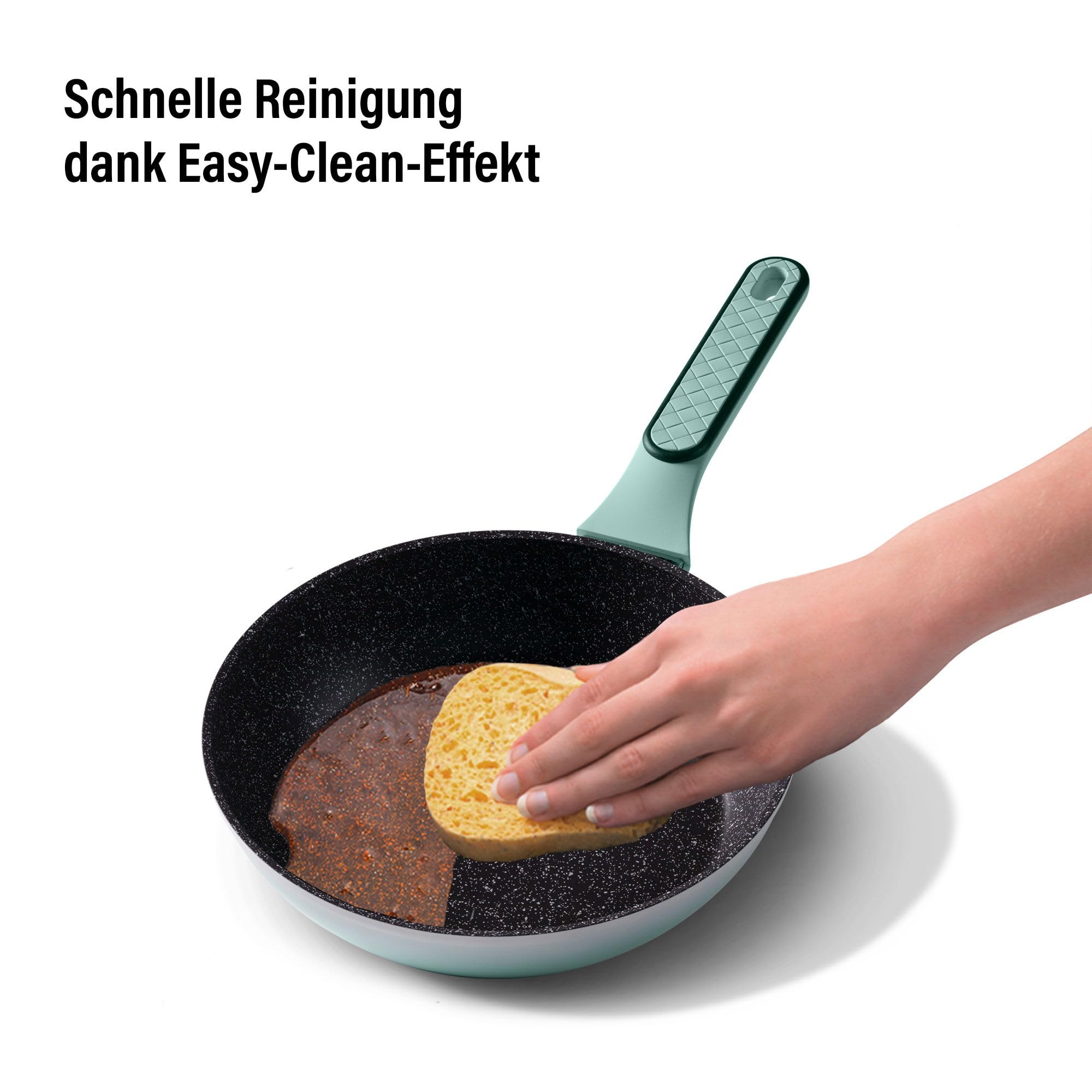 STONELINE Kochgeschirr Set 11-teilig 18/20/24 cm Set Pfannen und Töpfe mit Deckel, Topfset Pfanne Induktion Antihaft Beschichtet mit echten Steinpartikeln, Alle Herdarten, Farbe: Mint
