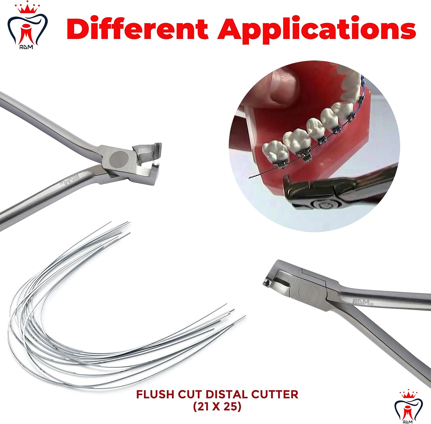 Distal End Cutter Flush Cut Long Handle with Saftey Hold Tungsten Carbide Inserts Cutting Jaws Dental Orthodontic Instruments : Health & Household