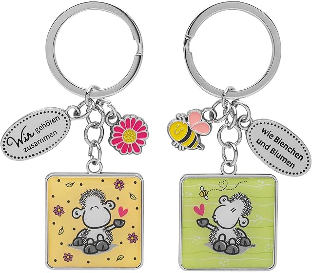 Sheepworld 47011 dwój, pszczoła, zawieszka z charmsami, stop cynku, żelazo, metal, wielokolorowa, długość 8,3 cm