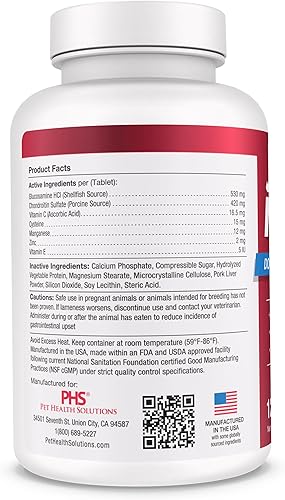 Vista 5 de Double Strength - Vitaminas, minerales y antioxidantes - Suplemento máximo de salud articular para perros - 120 tabletas masticables