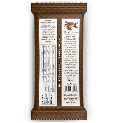 Miniatura 3 de Missy J's Organic Carob Dark Delights - Barra de caramelo de café sin azúcar, 3 onzas, paquete de 2 unidades, vegano, sin gluten y cafeína,