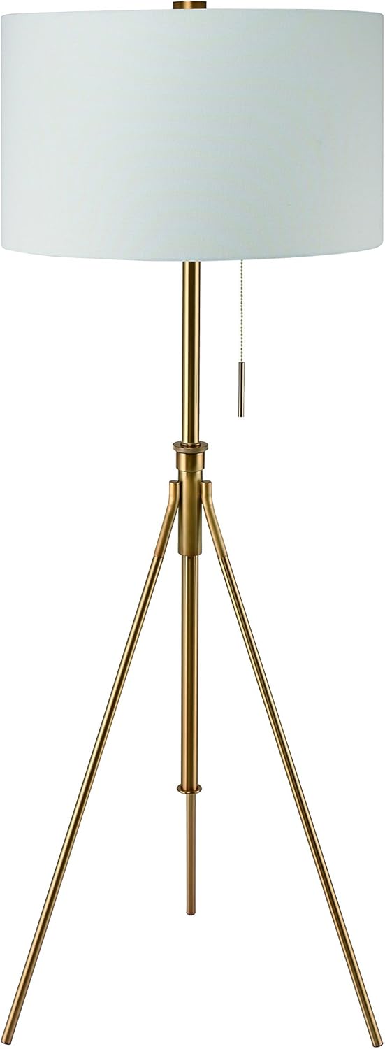 SH LIGHTING 31171F-G Adjustable Gold Finish Floor Lamp, 71" H
