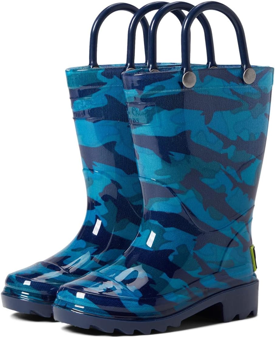 Western Chief Boy's Camo Shark PVC Rain Boot (Toddler/Little Kid)