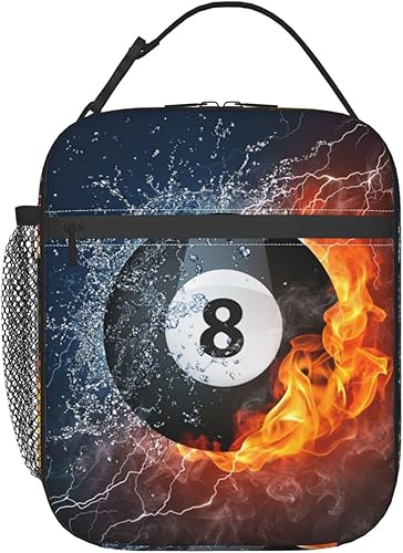 Bolsa de almuerzo con bola de billar para niños y niñas, reutilizable, aislada, bolsa de almuerzo portátil para niños, escuela, hombres, trabajo,
