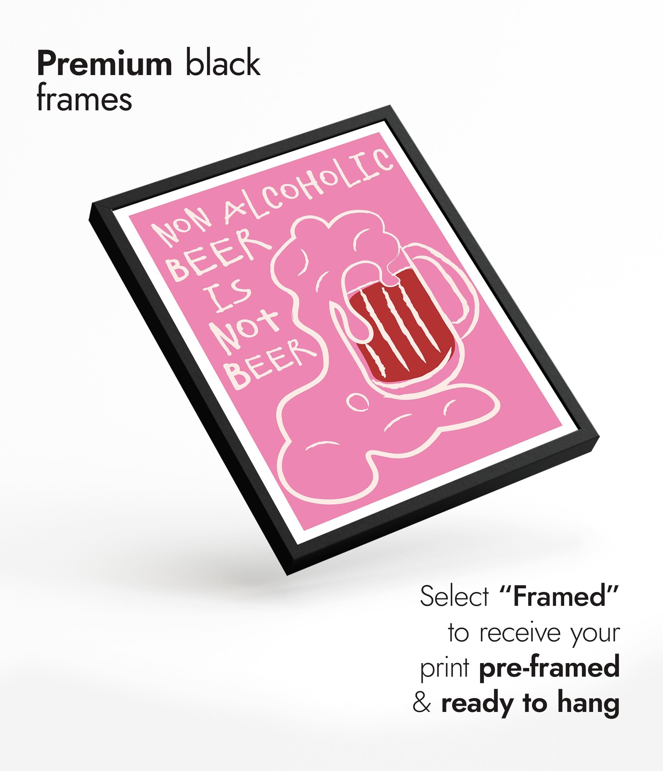 A1 Wanddekoration für Mädchenzimmer, alkoholfreies Bier, Hot Pink, adrett, 84,1 x 59,4 cm
