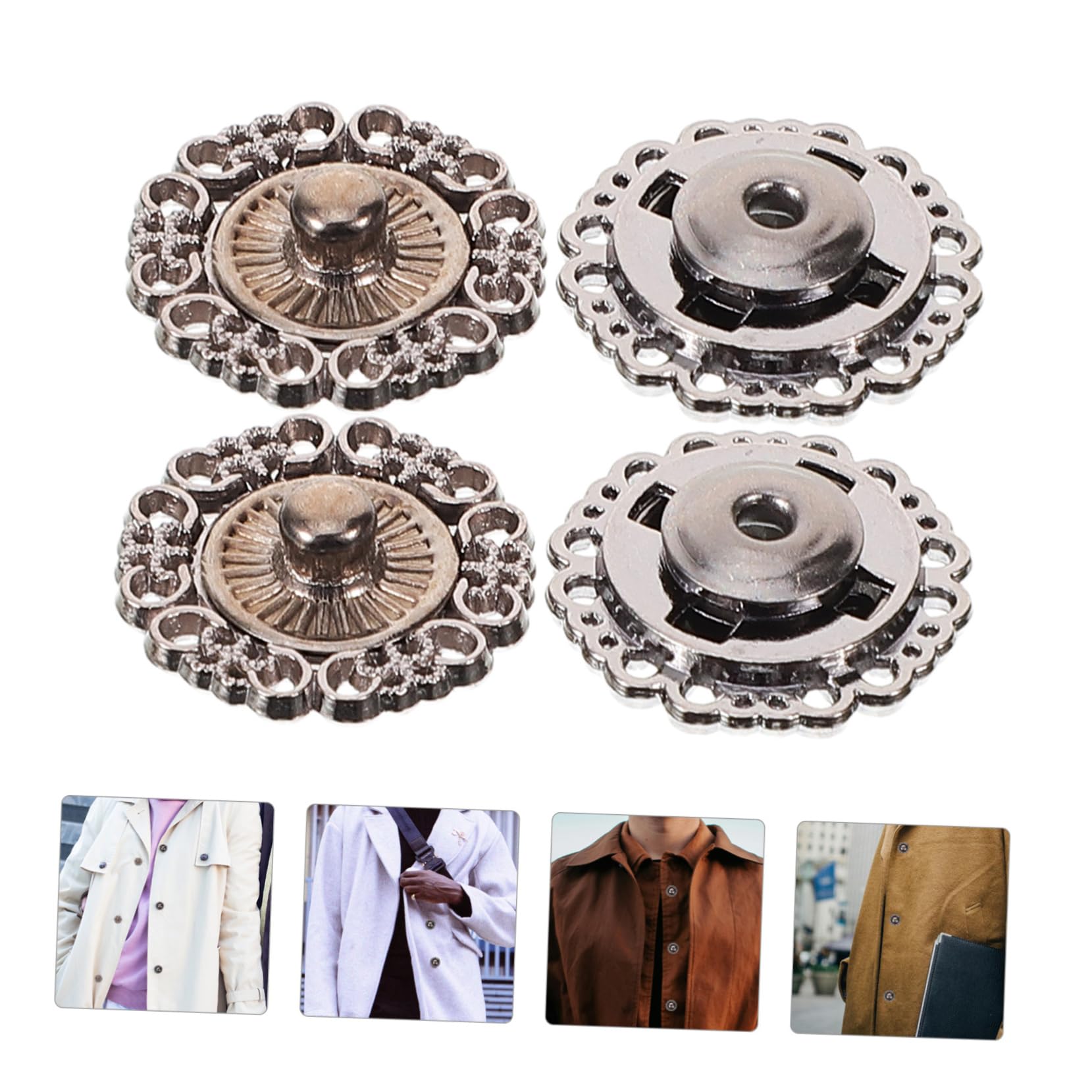 Uonlytech 5 Series Botones A Presión Semental Cubierta De Ropa Botones Para Ropa Botones De Presión Pequeño Broches Para Coser Botones Para Manualidades Aleación De Zinc Negro 25 Piezas X 5
