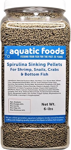 Miniatura 4 de Aquatic Foods Inc. Zeigler - Pellets de hundimiento de espirulina para camarones, caracoles, cangrejos, bagres, plecos para todos los peces