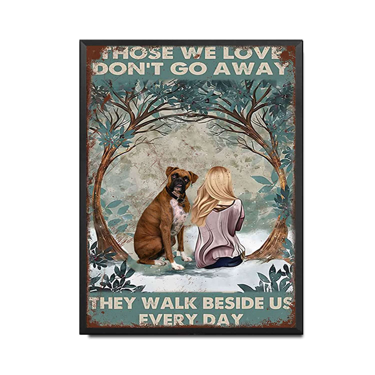 HYCLAM Tin Sign The Girl Those We Love Don't Go Away Vintage Style Signs Wall Signs Cafe and bar Art Wall Hanging 12x16inch-Metal Frame