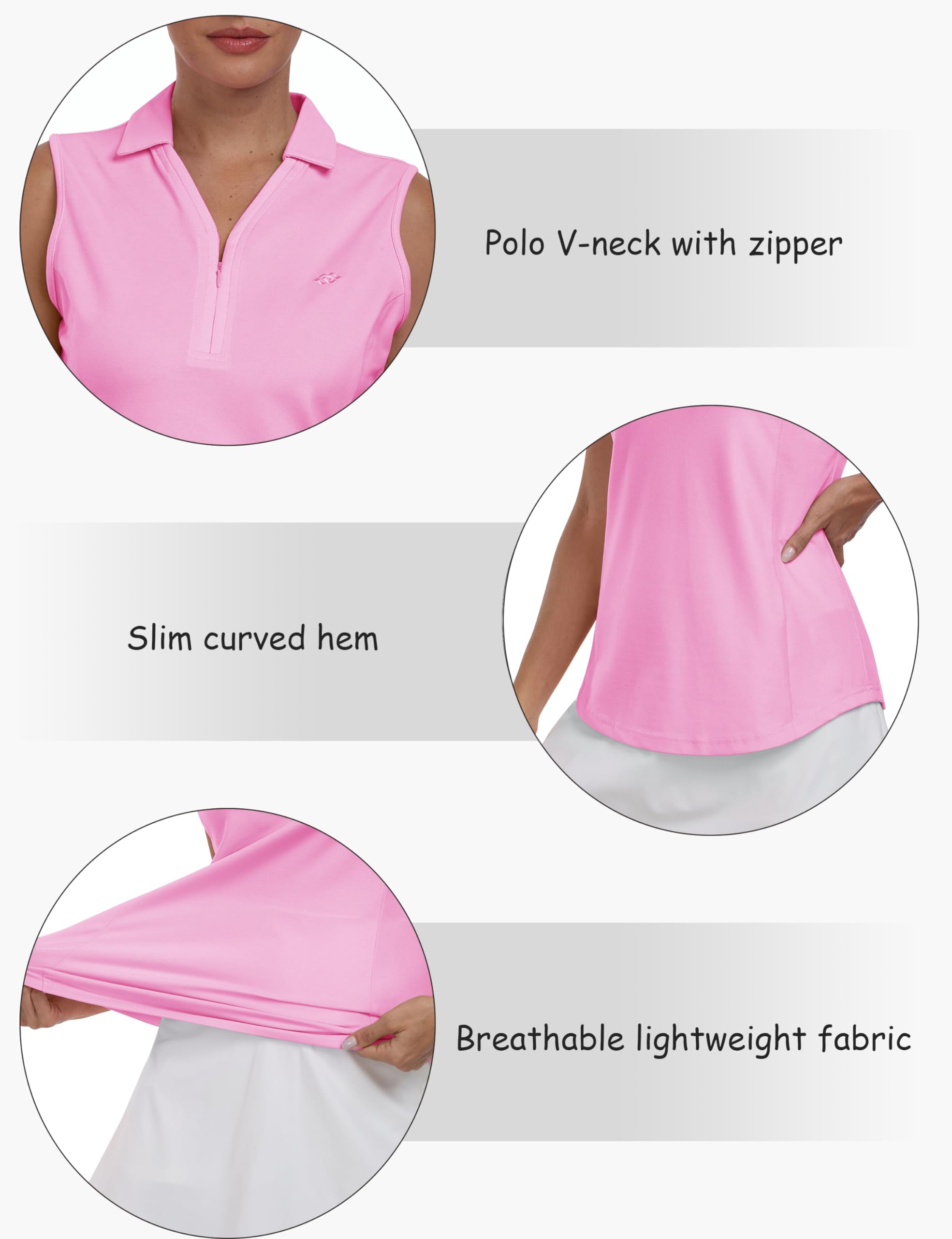 MoFiz Polo Senza Maniche Donna Camicia Golf Shirt Estiva Cotone Top Traspirante