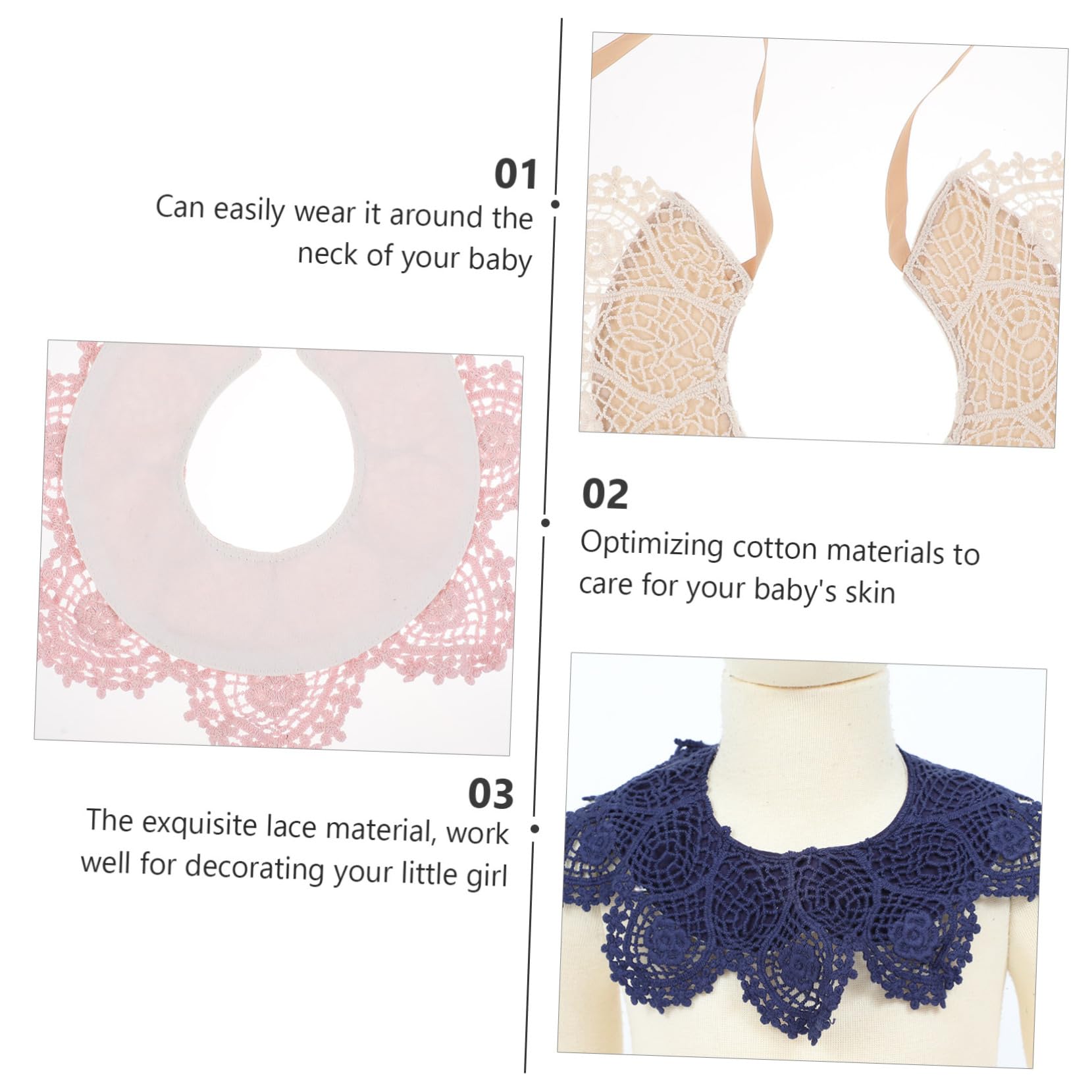 Bavaglini Bandana Neonata 3 Pezzi in Cotone per Saliva