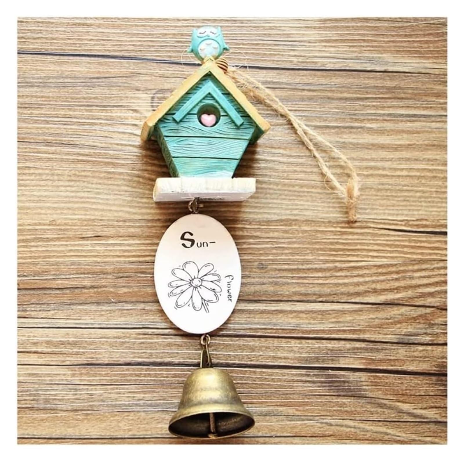 Wind Chime Cute Cat Small House Resin Bells Vintage Outdoor Hanging Memorial Home Ornament