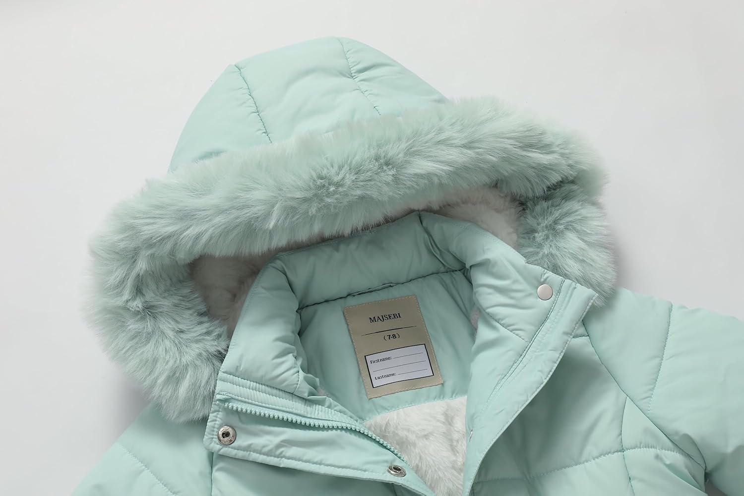 Girls Winter Jacket Long Puffer Coat with Removable Hood,Kid's Warm Insulated Parka for Cold Weather, Full Zip - Image 4