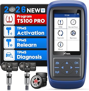 XTOOL TP150 TPMS Programming Tool with 2PCS Sensors - Universal TPMS Scanner Diagnostic Relearn Tool - Activate & Reset Scan Tool, Tire Sensor Programmer for XTOOL Sensor Only - Lifetime Update