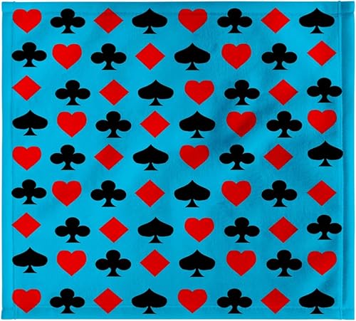 Miniatura 7 de Patrón de naipes de rosas 3D. Diseño genial. Toalla de mano de imagen popular, 15 x 22 pulgadas, azul