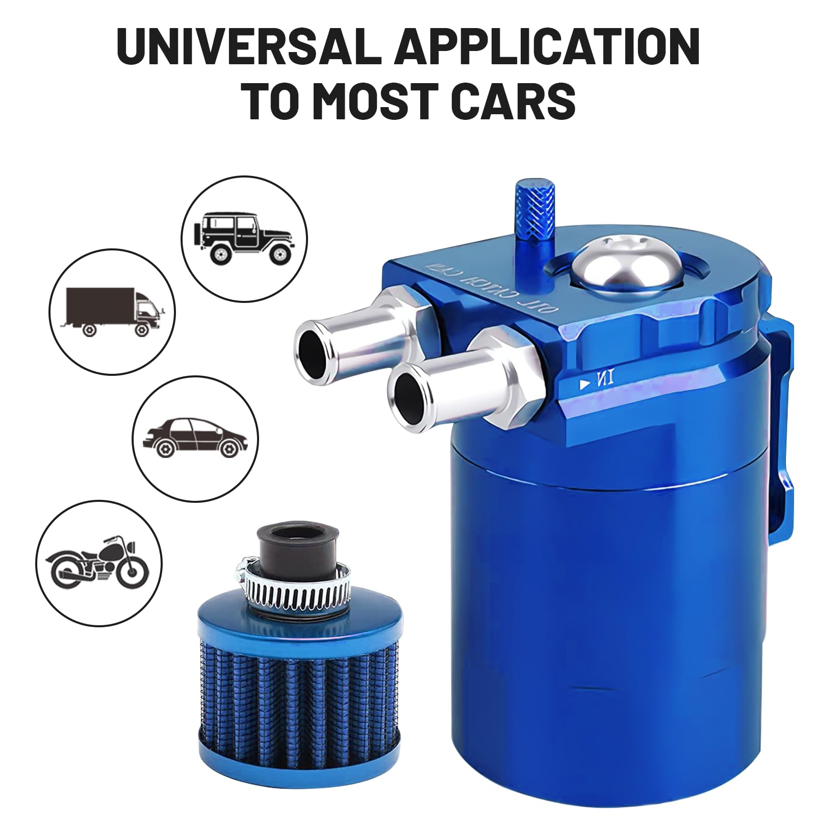 Snapklik Universal Baffled Oil Catch Can 300ml Polish Tank Kit snapklik-universal-baffled-oil-catch-can-300ml-polish-tank-kit