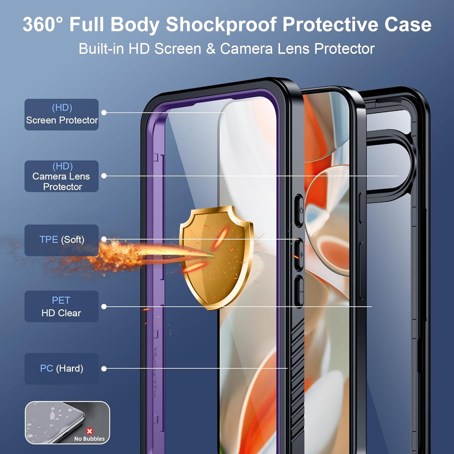 SPIDERCASE for Google Pixel 9 Pro XL Waterproof Case,[12FT Military Drop Proof] [IP68 Waterproof] [360°Full Body Protection] Heavy Duty Protective Cover for Pixel 9 Pro XL 6.8”,Purple