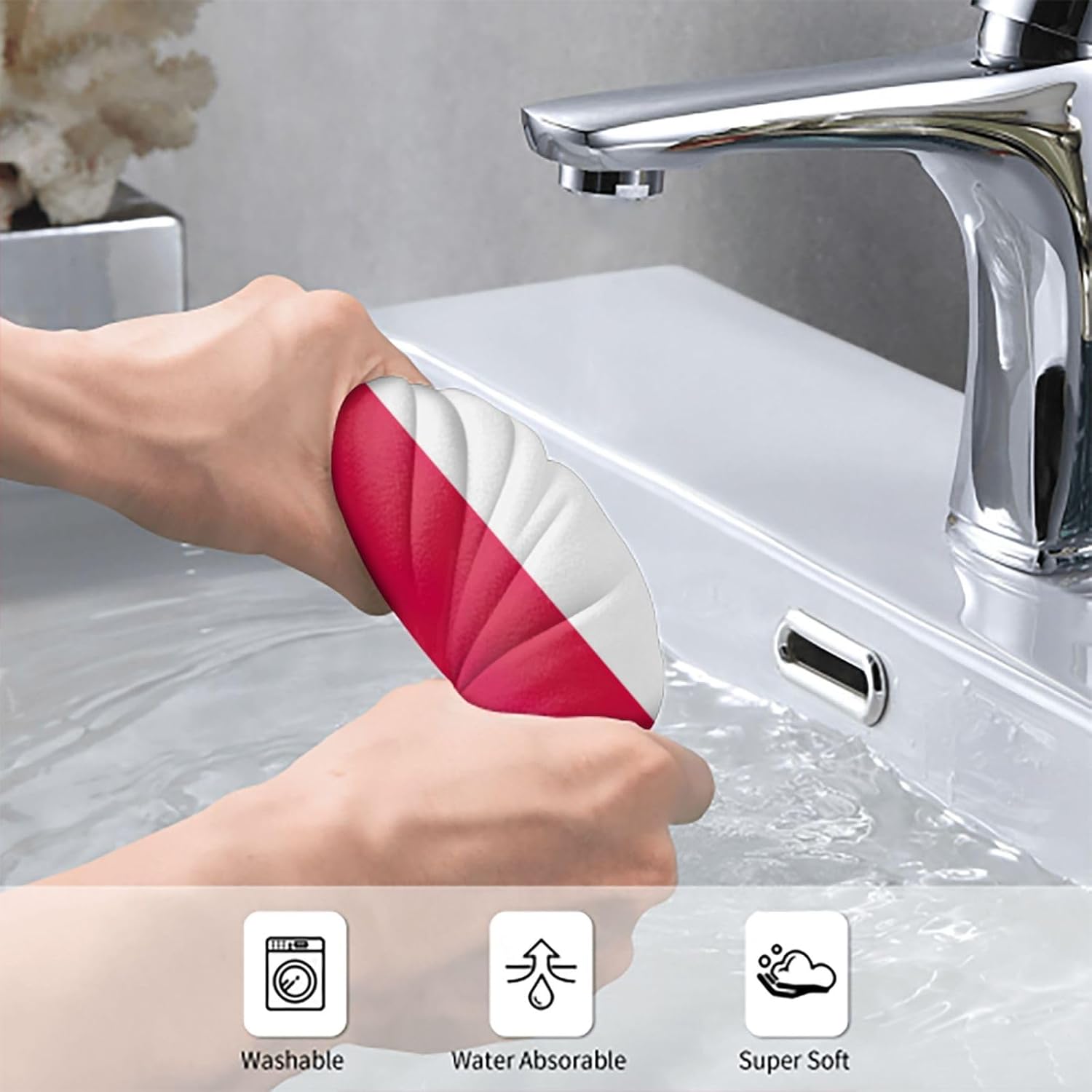 Polish Flag Print Hand Towels for Kitchen, Decorative Bathroom Towels Decor Farmhouse Cute for Men Women Gifts