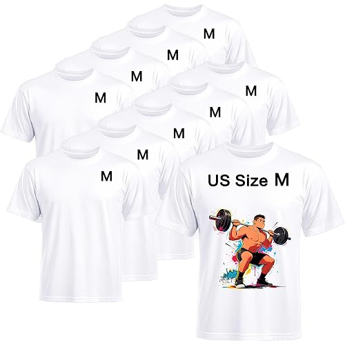 Joyclub 10 Pack Blank T-Shirts for Sublimation White Polyester Unisex