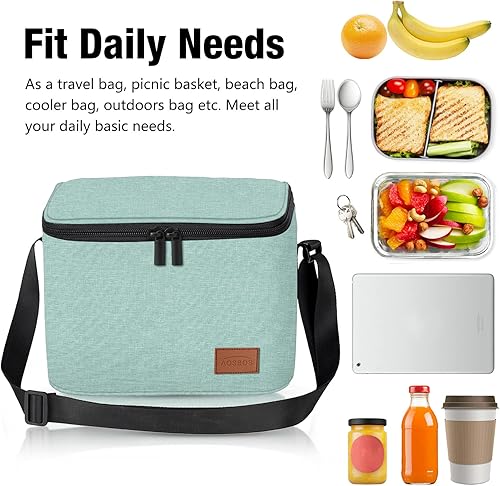Miniatura 6 de Aosbos Lonchera aislada para mujeres y hombres, a prueba de fugas, reutilizable, bolsa de almuerzo suave, lonchera térmica para adultos, cajas de