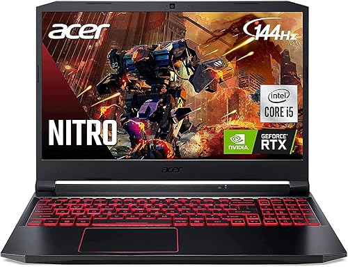 acer Nitro 5 Laptop para juegos de 15.6 pulgadas FHD 144Hz, Intel Core i5-10300H (hasta 4.5 GHz), GeForce RTX 3050, 16 GB de RAM  SSD PCIe de 1 TB,