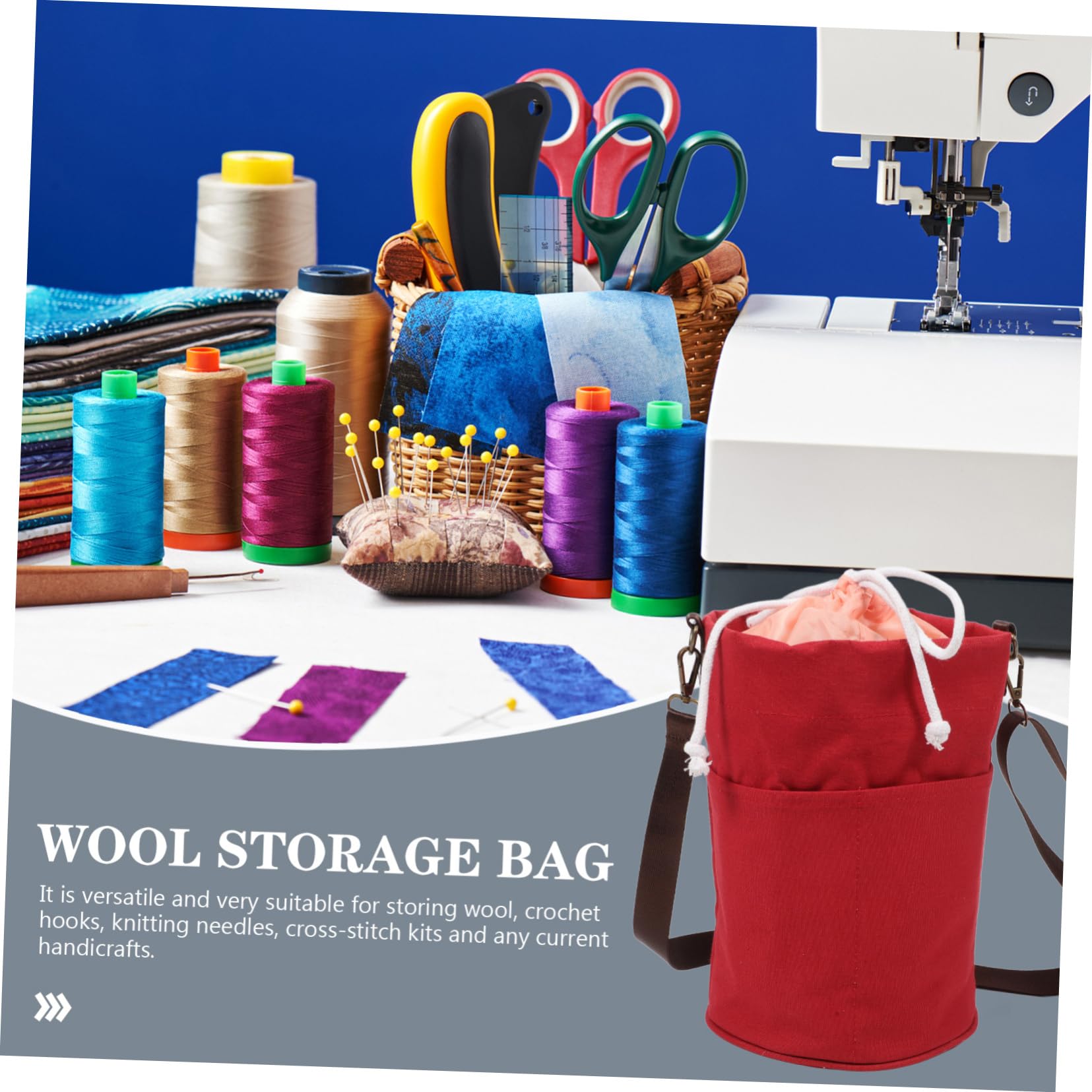 jojofuny 4 Teiliges Strickset Häkelset Tasche Zum Tragen Für Große Aufbewahrung Von Nähzubehör Der Halter Für Erwachsene Einfacher Organizer Garnhandwerk Häkeltasche Rotes Metall
