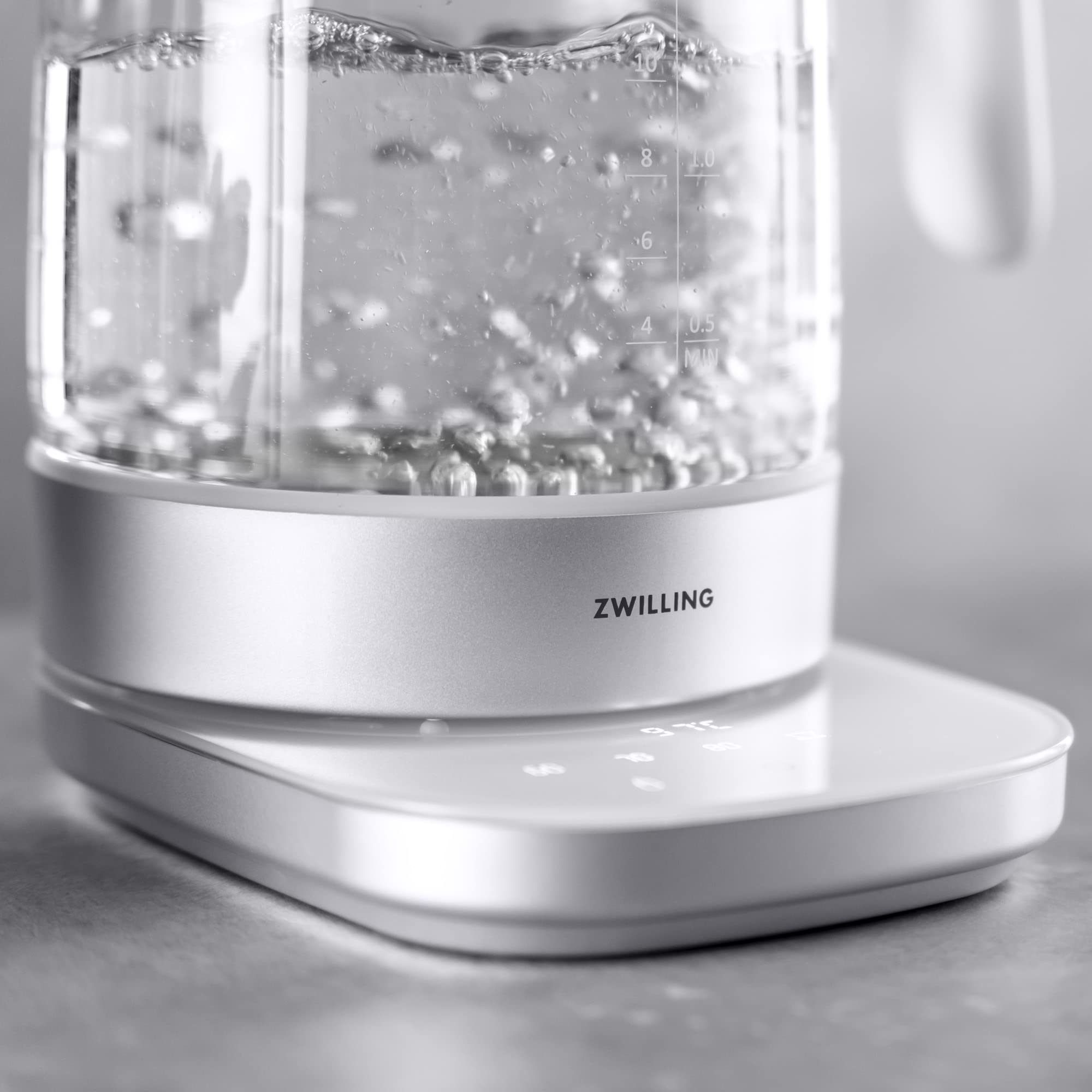 Enfinigy - Hervidor de vidrio de 1.7 L, tetera de té, 6 temperaturas preestablecidas para la taza perfecta, temporizador de té, color plateado 5
