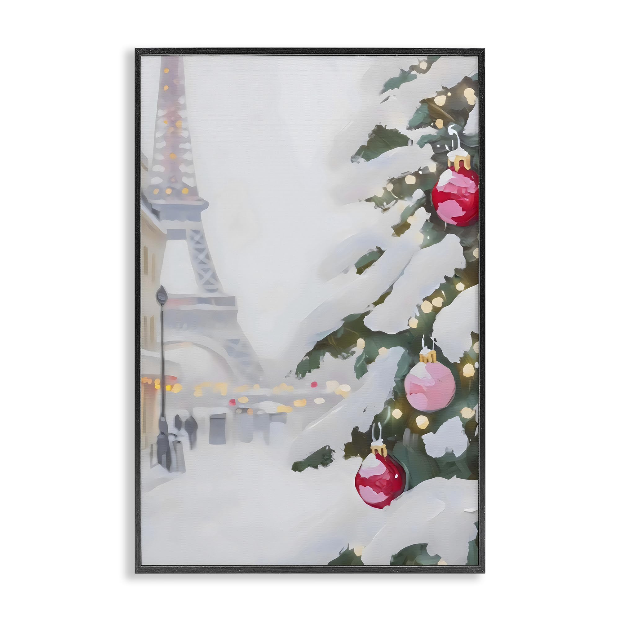 Tour Eiffel Noël affiche giclée de qualité musée encadrée Stupell