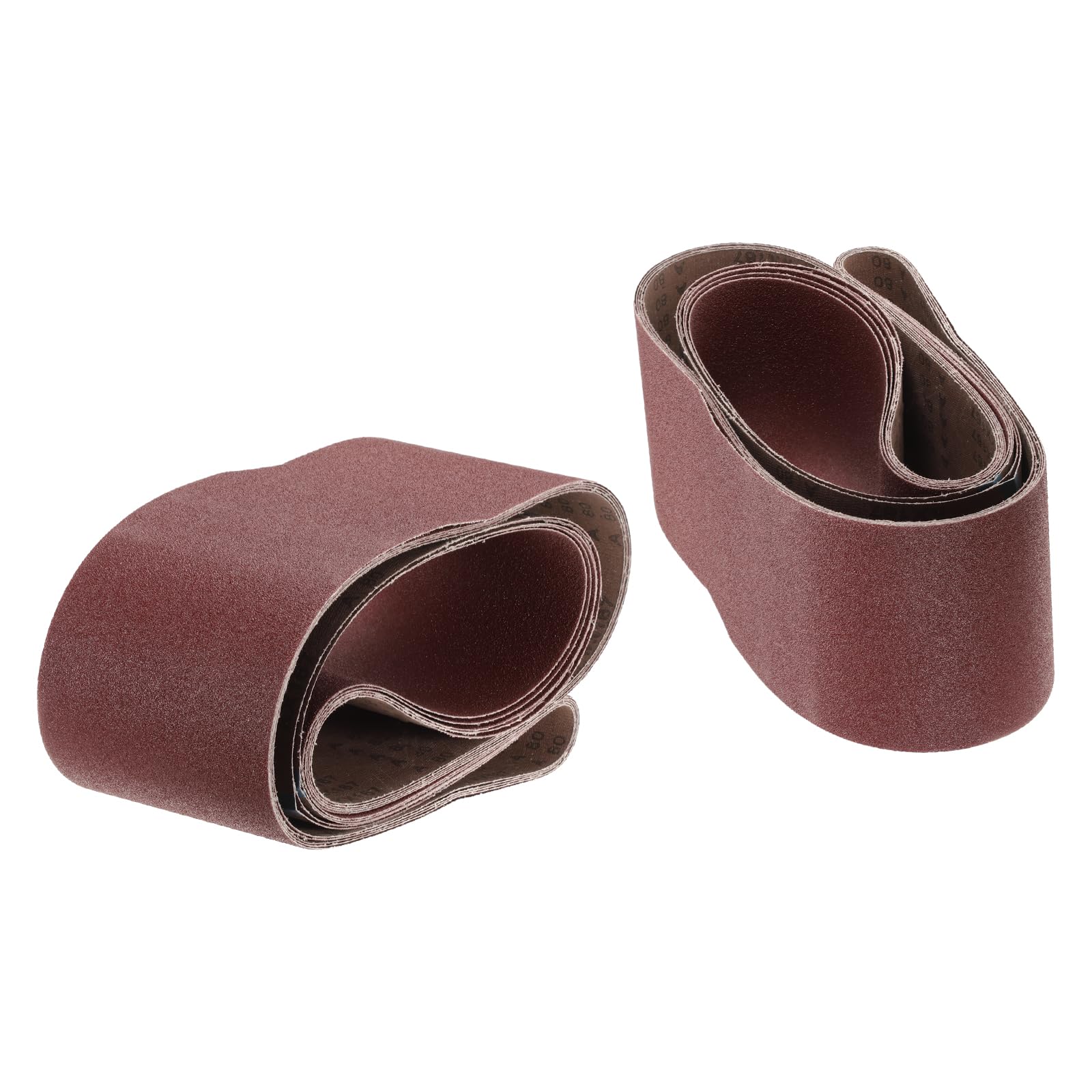 QUARKZMAN 5pcs 6" x 89" Bandas De Lija 80 Granos Óxido De Aluminio Papel De Lija Para Lijadora De Banda Para Pulido Y Molienda De Metal Y Madera, Color Marrón Rojizo