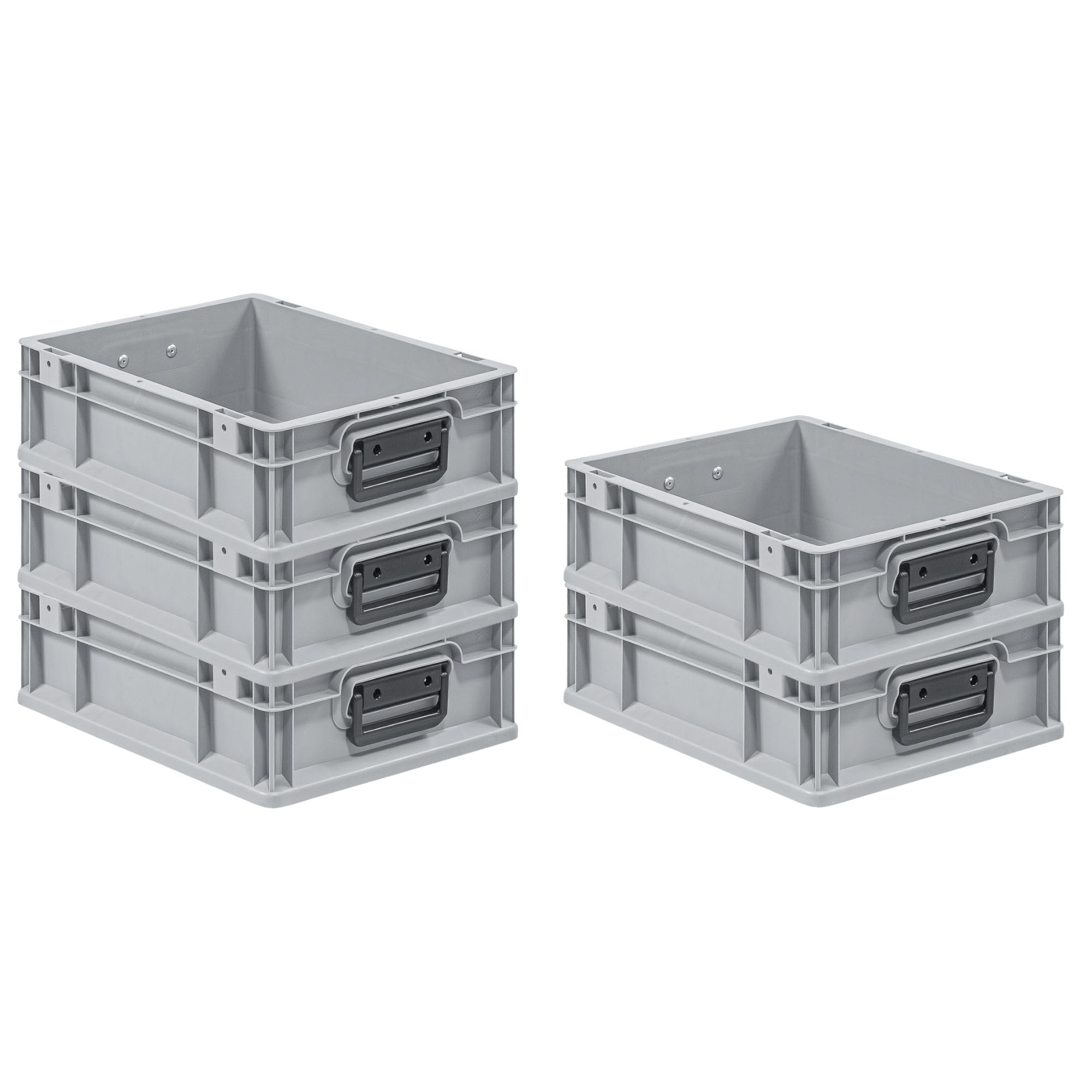 PROREGAL SparSet 5x Eurobox NextGen Portable Duo | HxBxT 12x30x40cm | 11 Liter | Eurobehälter, Transportbox, Transportbehälter, Stapelbehälter