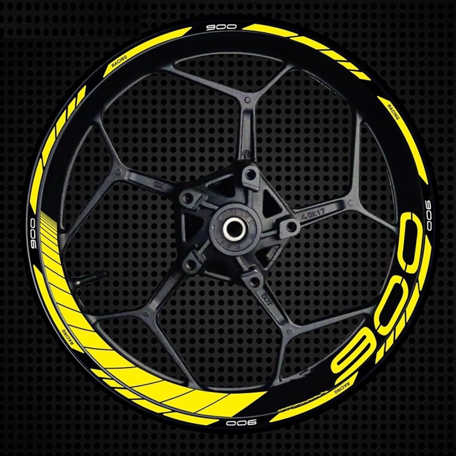 Motorcycle Racing Equipment Wheel Tire Rim Decoration Adhesive Reflective Decal Stickers for Kawasaki Z900 Decorative(Color14)