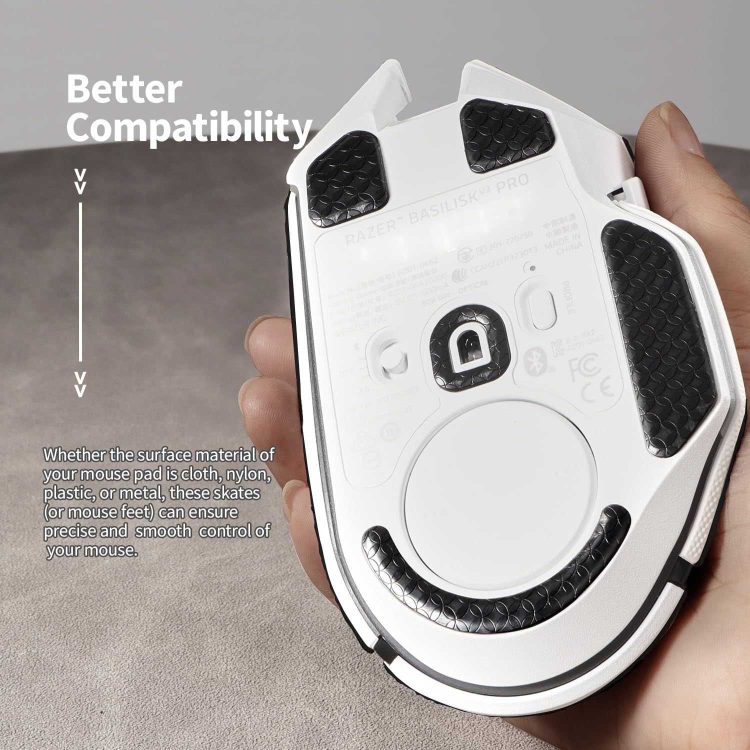 yiodelu 2 in 1 Sweat-Resistant Mouse Grip Tape + Mouse Skates for
