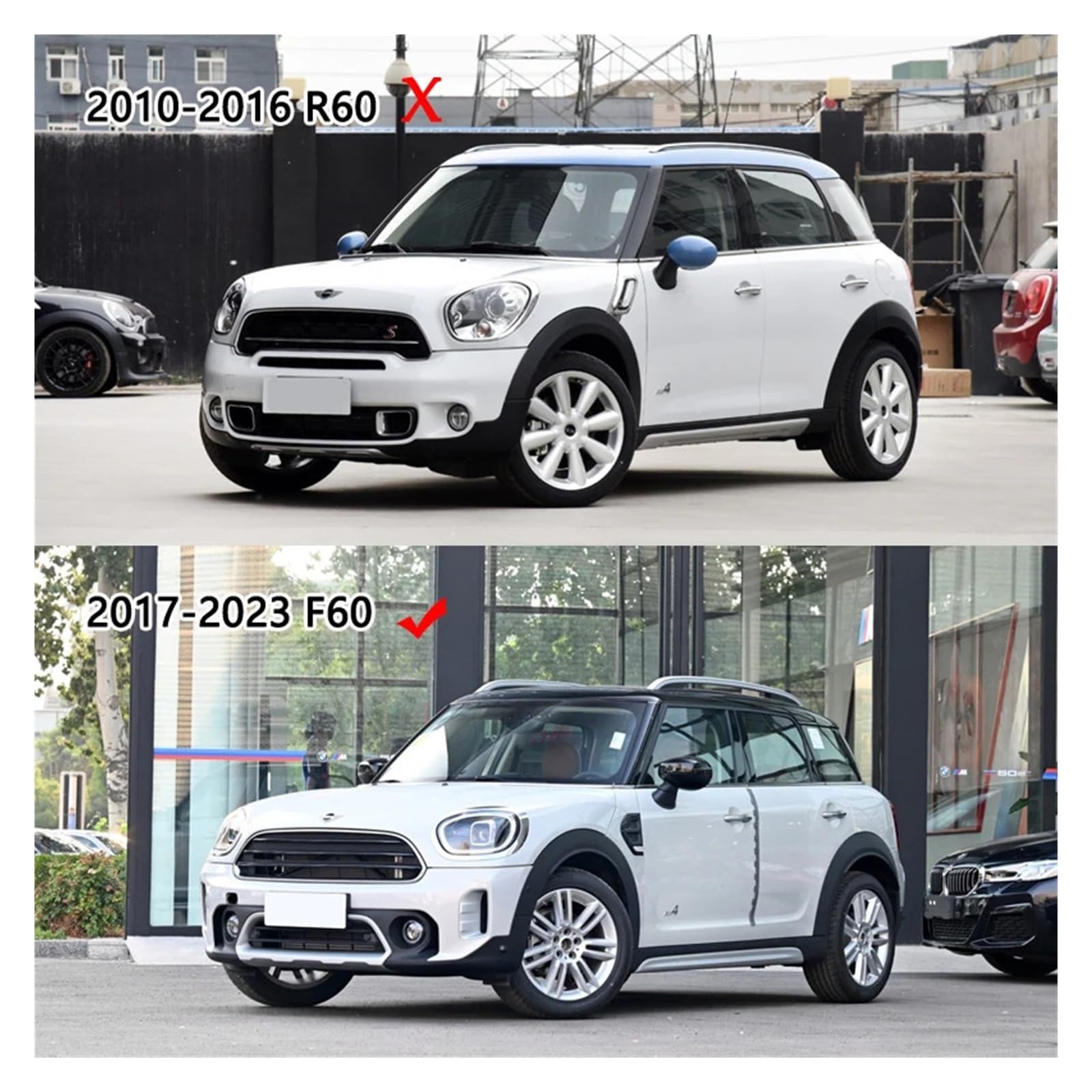 Reflektor przedni osłona brwi podkład włóknisty FRP powieki akcesoria samochodowe, Compatible With Mini, Countryman F60 2017-2023