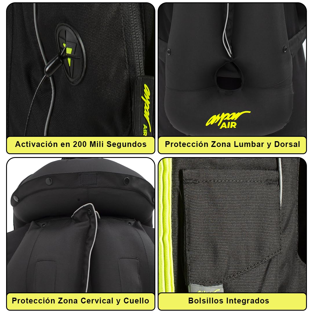 Modello 0.5 - Gilet Airbag Moto Omologato - Progettato e assemblato in Spagna - Bombola di Gonfiaggio Montata e Zaino Aspar Incluso