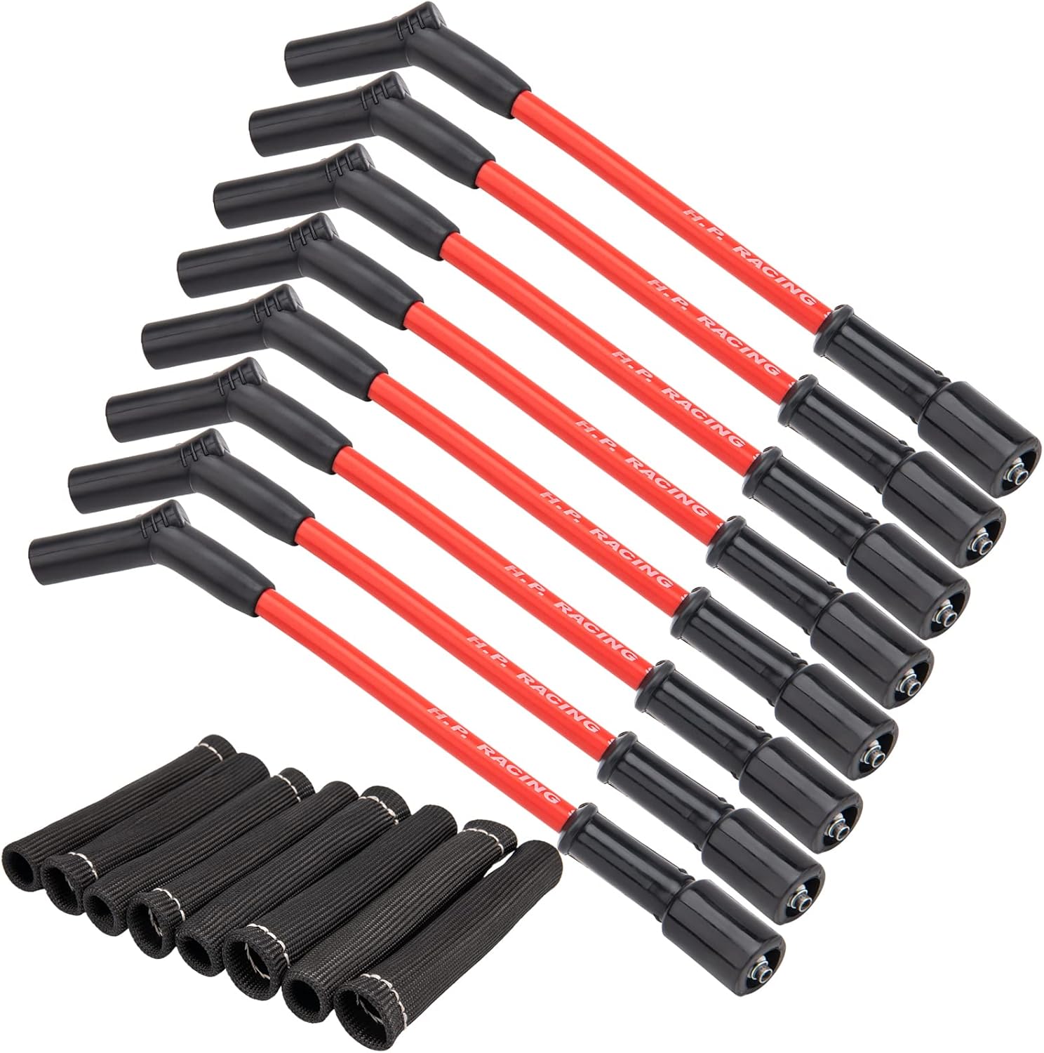 Spark Plug Wires 10mm Compatible with Chevy LS LS1 LS2 LS3 LS6 LS7, With Spark Plug Wires Heat Sleeves