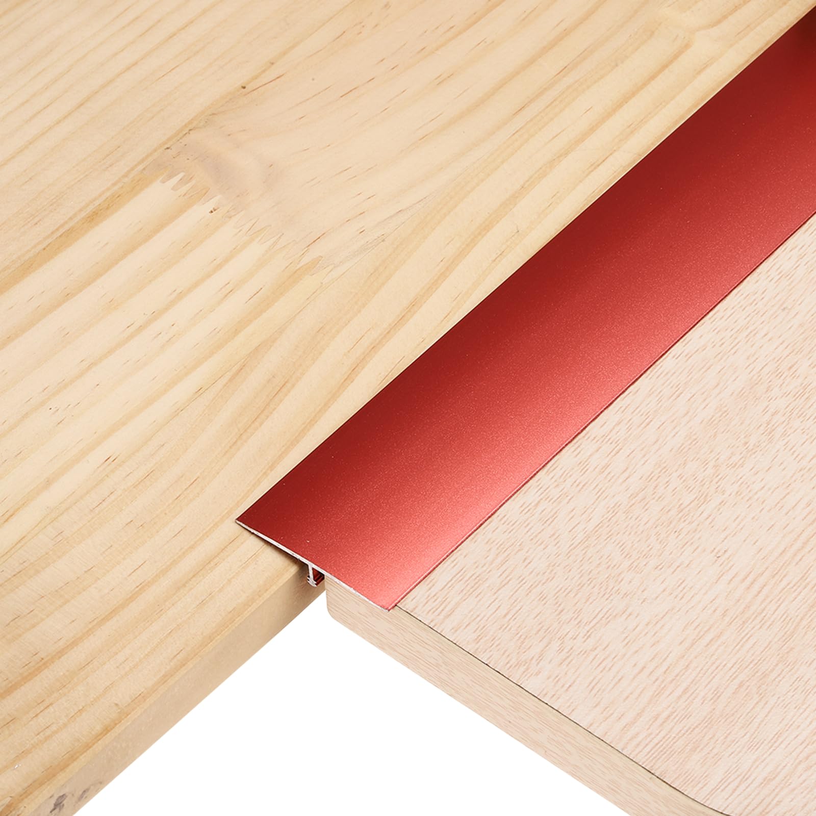 sourcing map 3Pcs 4ft x 1.57" T Molding Floor Transition Strips, Aluminium Alloy Vinyl Flooring Gap Trim for Joining Laminate Planks Tiles Floor Gaps, Red