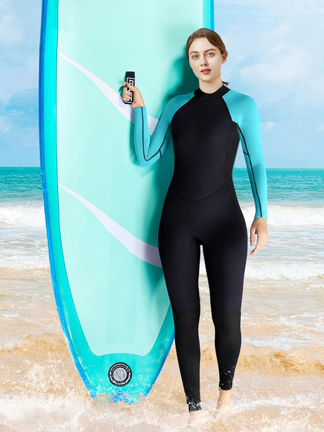 Men Women Wetsuit 3mm Smoothskin Triathlon Neoprene Full Wet Suits Back Zipper Cold Water Keep Warm for Surfing Snorkeling Diving Scuba