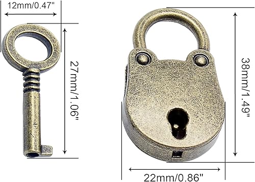 Miniatura 3 de Litoexpe Cerradura de cierre de latón decorativo en relieve antiguo con tornillos, cierre de cierre de cierre de estilo retro para caja de joyería,
