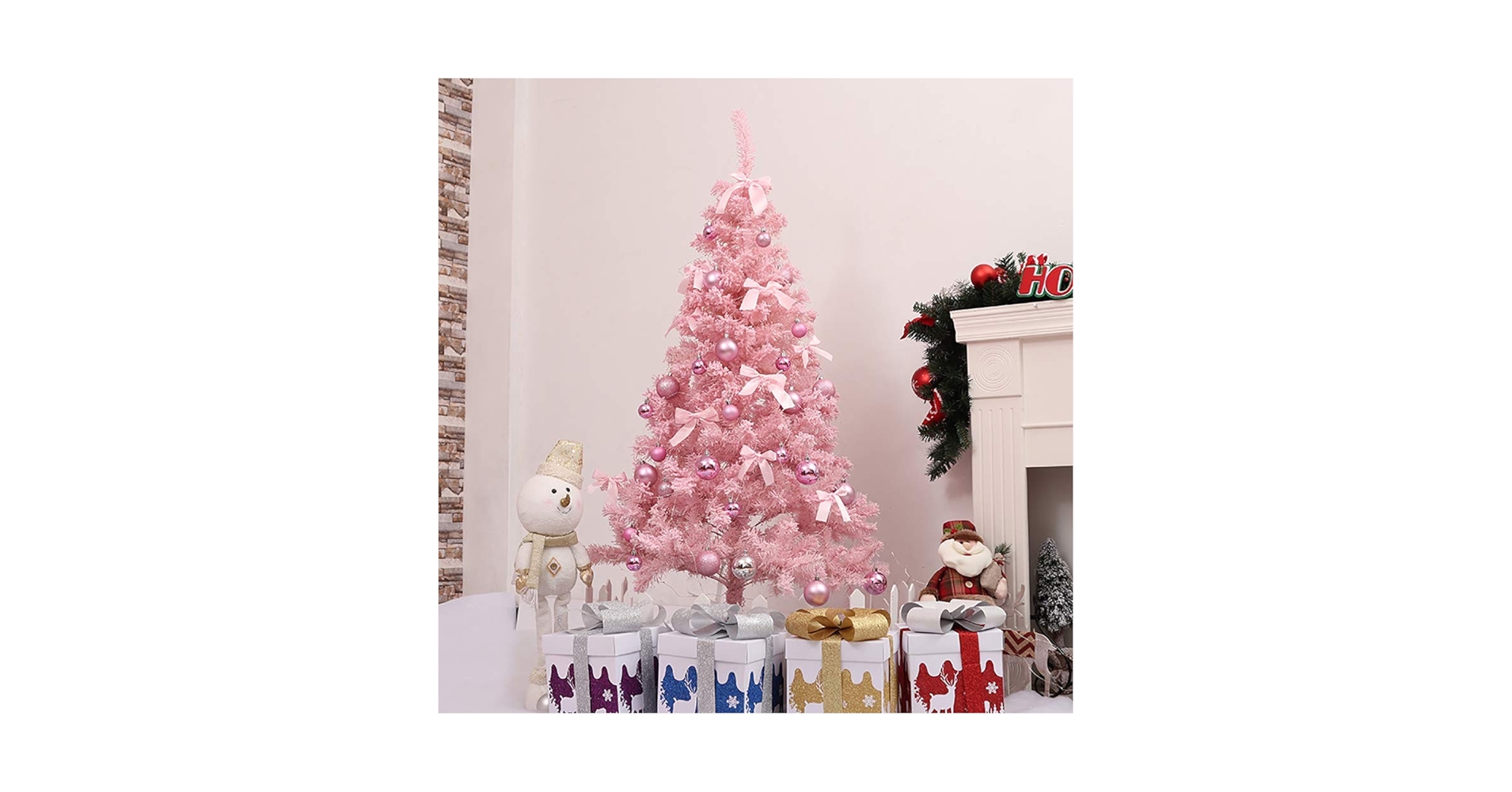 ピンクのクリスマスツリー 約45cm❣️ダイヤモンド❣️ Amazon.co.jp: 3フィートのピンクの人工クリスマスツリー、星の