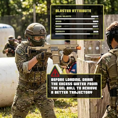 Miniatura 6 de EMERBU EMERBU Pro Splat Gel Orby Blaster PDX actualizado por EMERBU - Cuerpo de metal y nailon - Alta potencia de 11.1 V - Juego de engranajes