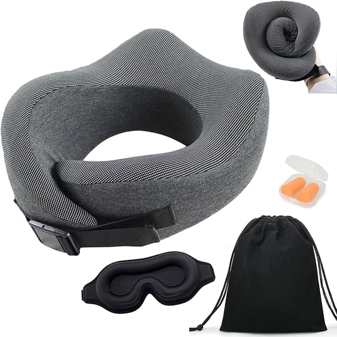 Travel Pillow 100 Pure Memory Foam Neck Pillow, Pillows for Sleeping