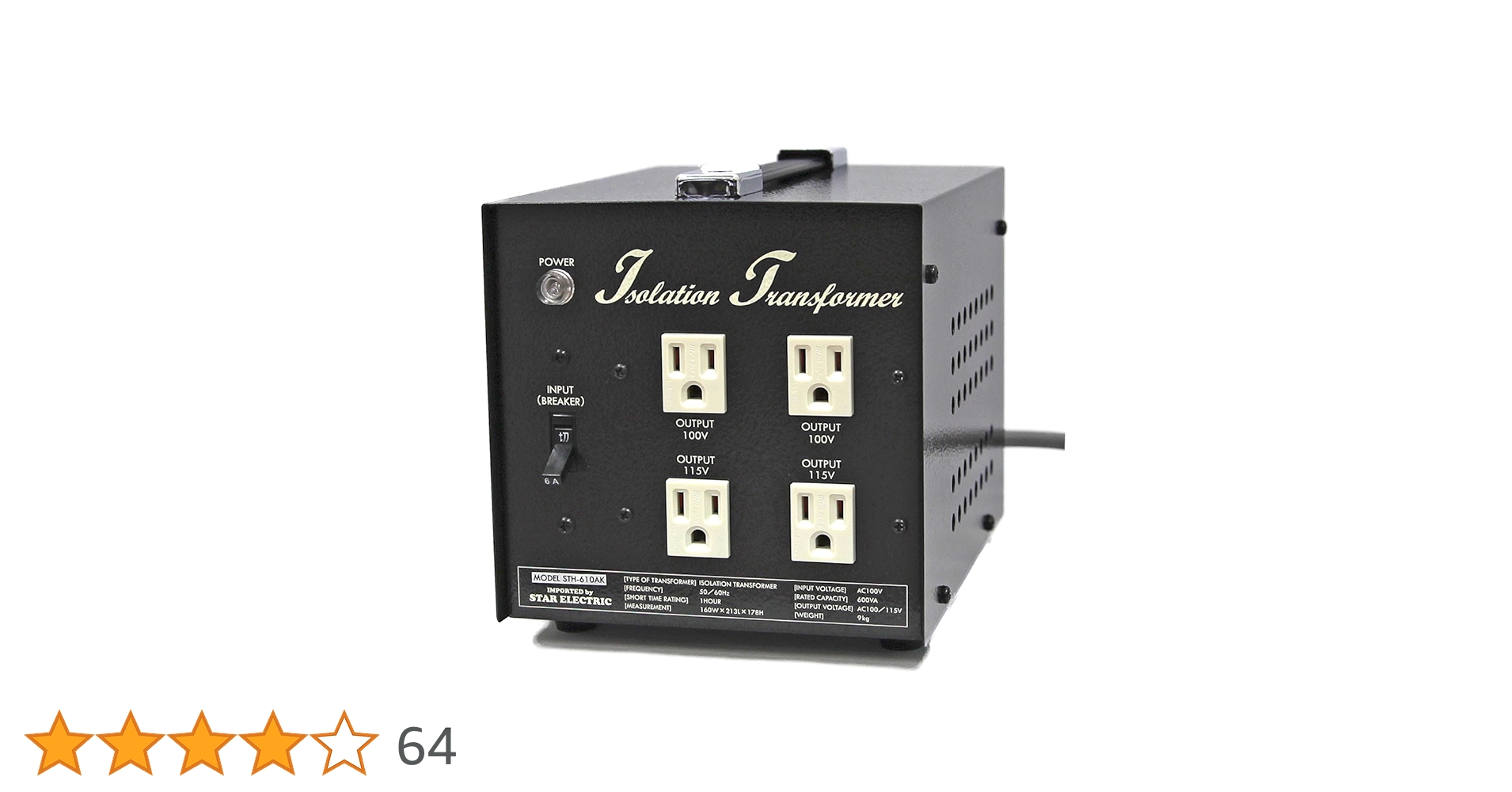 Amazon.co.jp: プロケーブル アイソレーション電源トランス 600W