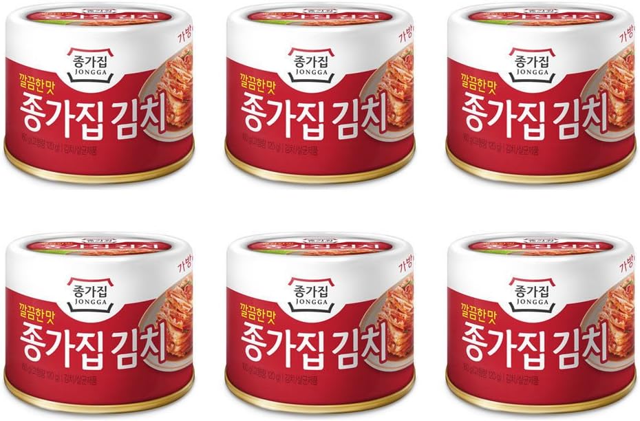 [JONGGA] Cabbage Kimchi Can 5.64oz(160g) / Canned Kimchi / Korean Spicy Food / count (6)