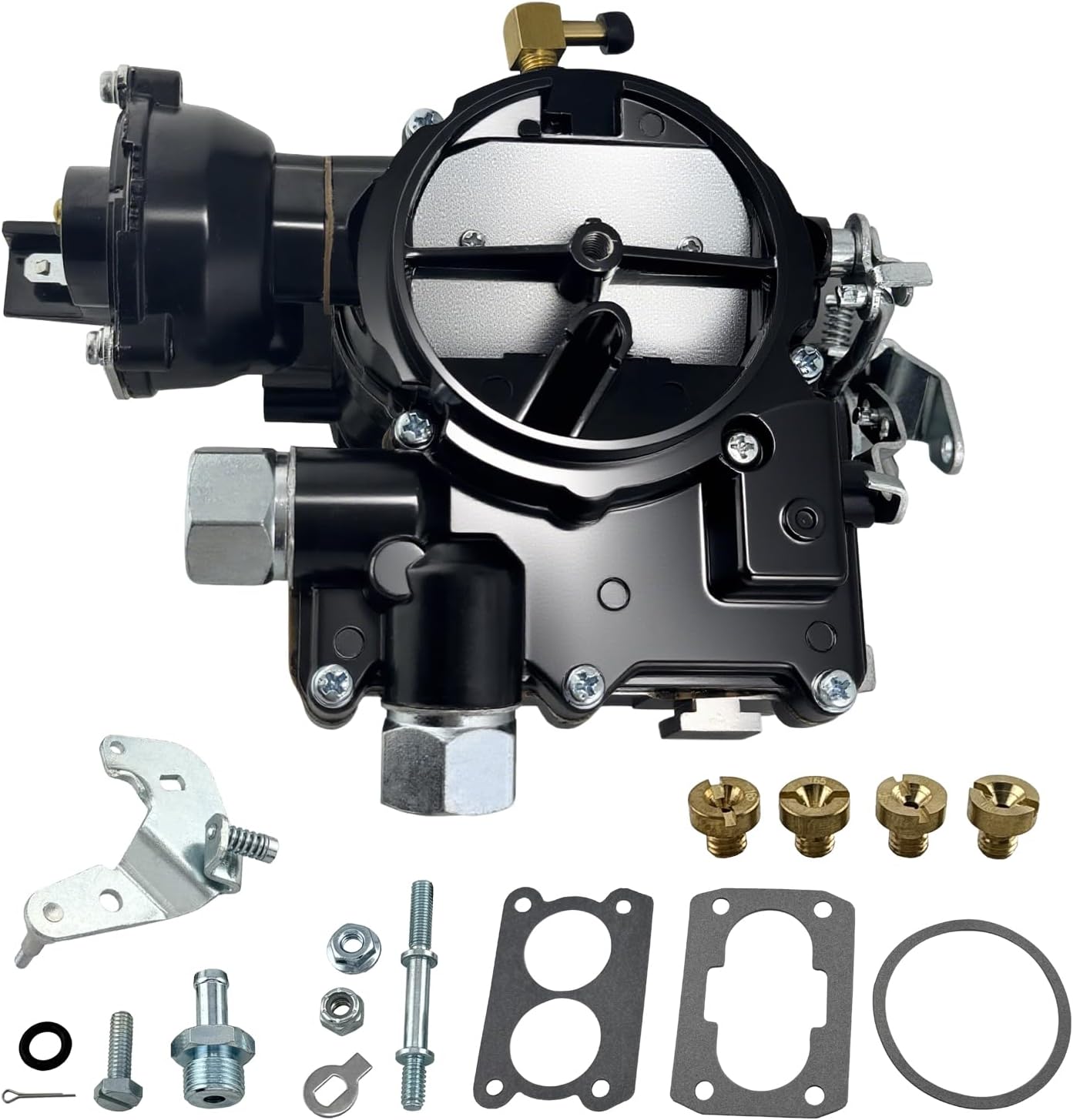 8M0045397 Marine Carburetor 2 Barrel Fit for Mercruiser 3.0 2.5L Carburetor 4 CYL Engine with w/Electric Choke Jets Long Linkage and Gasket nut Replace 3310-864940A01 3310864940A01