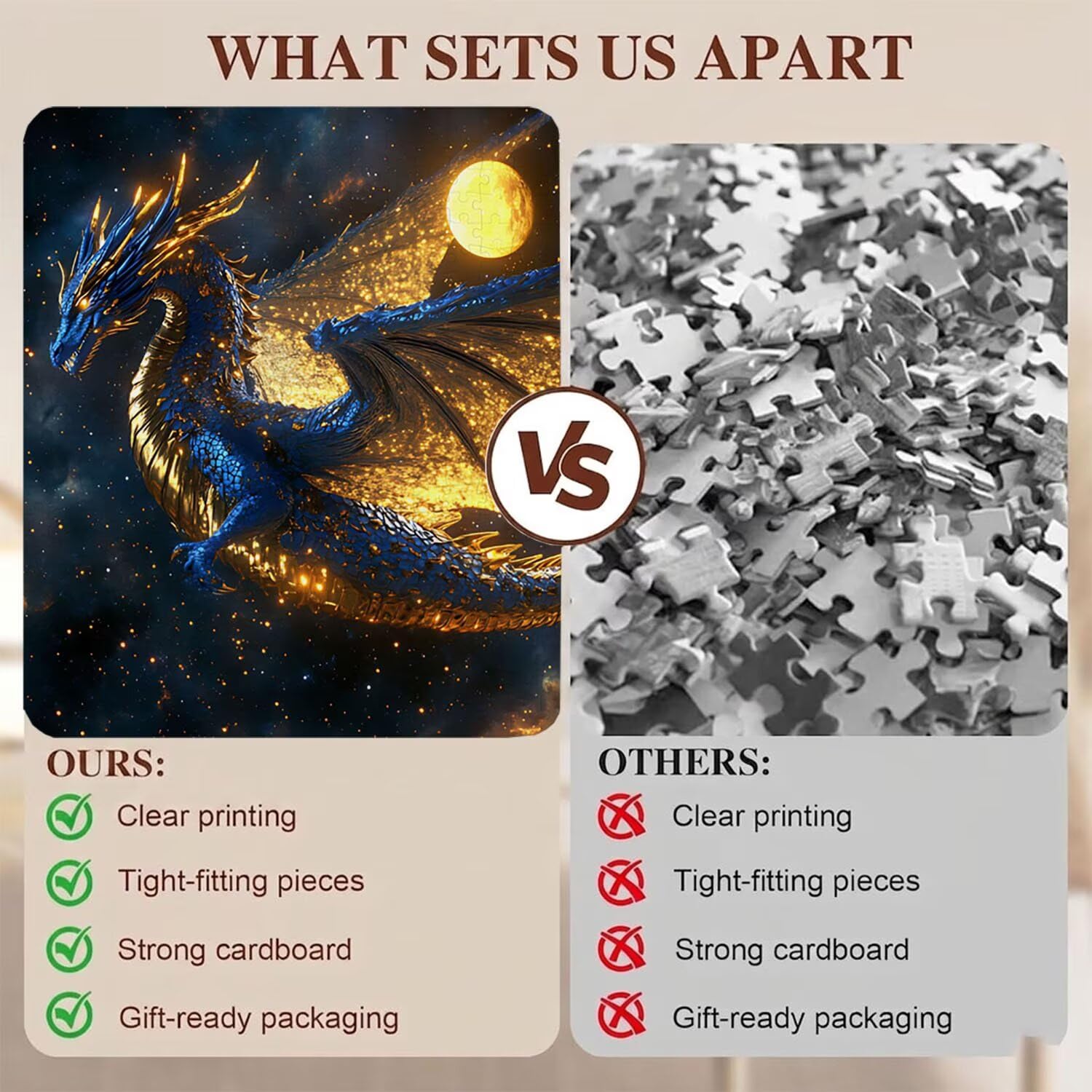 Puzzle 6000 Pezzi Classici, Puzzle drago sogno 179 x 105 cm, Gioco Educativo e Antistress in Legno con Poster Incluso, Ttività DIY per Famiglia, Regalo per Appassionati, Decor Parete Casa, f0-632