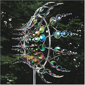 Metall Windmühle Windspinner - 31.5cm Garten Dekoration Rostfrei
