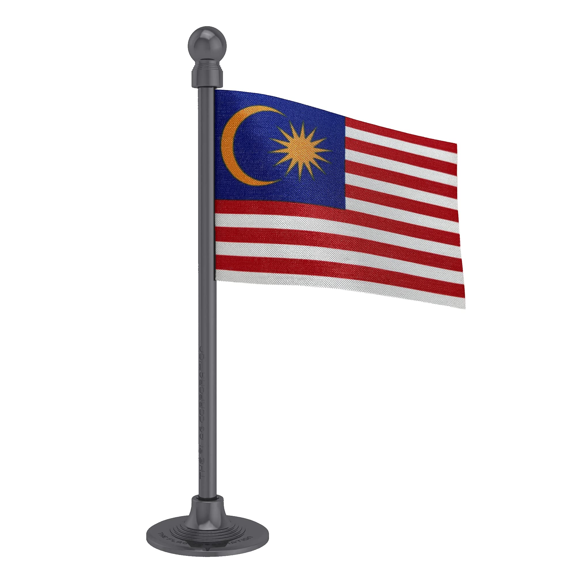The Flag Corporation Malaysia Car Dashboard Flag 2in x 3in with a Plastic Dark Knight Grey Base-image-22