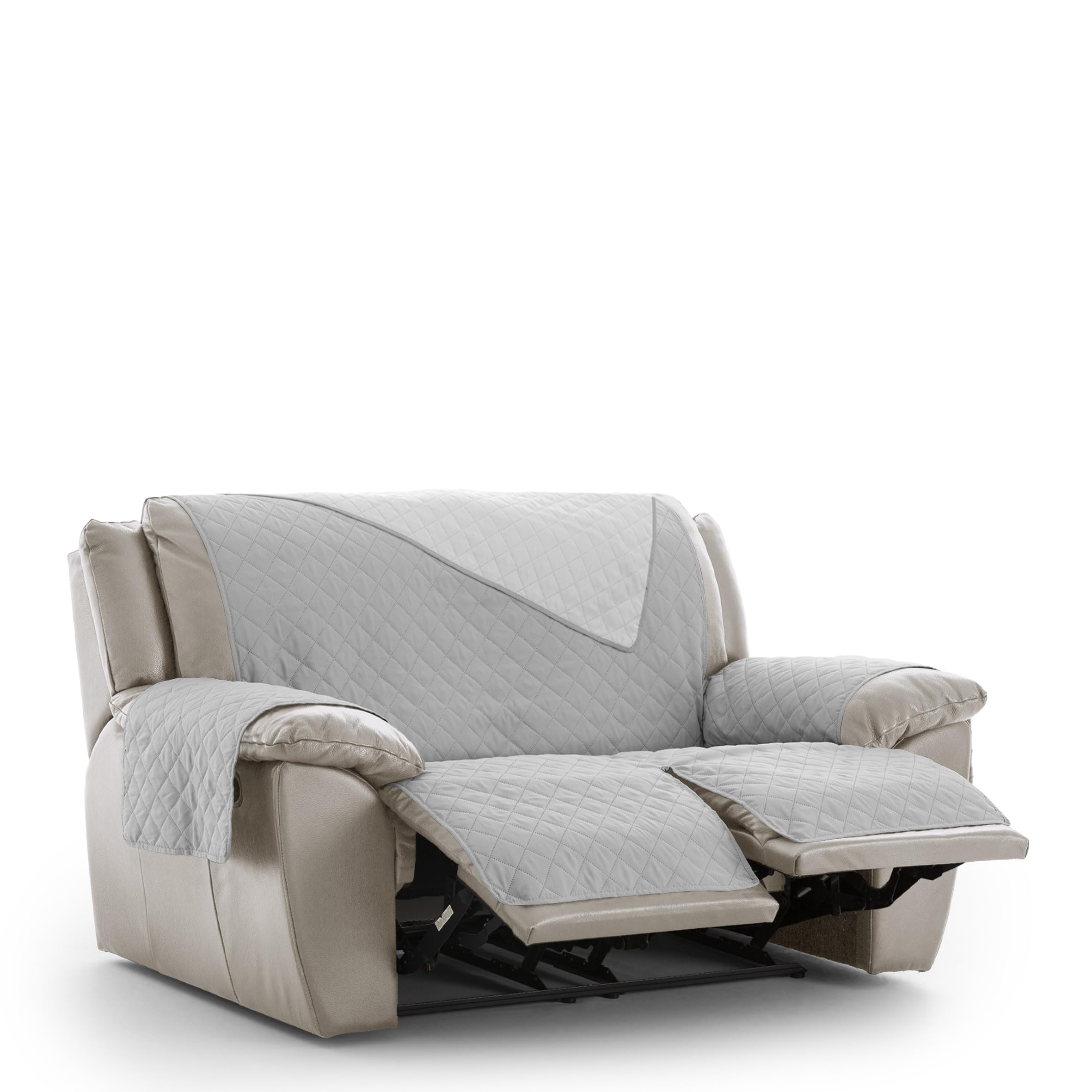 Housse de canapé réversible 2X2 relax universelle gris 06