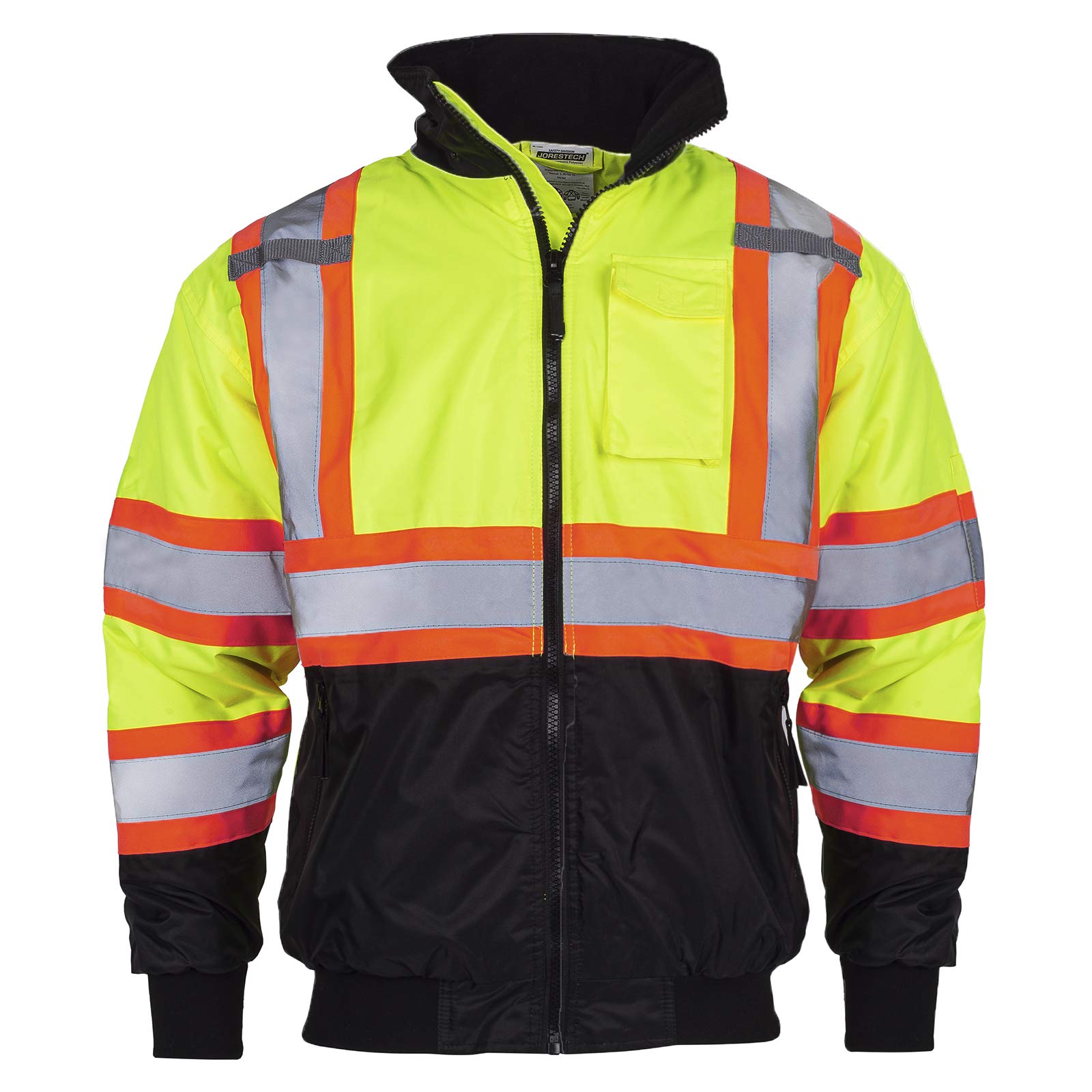 JORESTECH Chaqueta de seguridad reflectante de alta visibilidad, impermeable trasero ANSI/ISEA