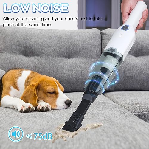 Miniatura 5 de Dust Busters - Aspiradora portátil para automóvil, 15000 PA, inalámbrica, recargable con luz LED, aspiradora de mano ligera para limpieza del hogar